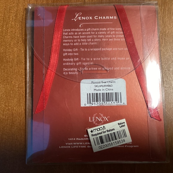 Lenox Charms Pierced Tree Charm New with tag - Picture 5 of 10